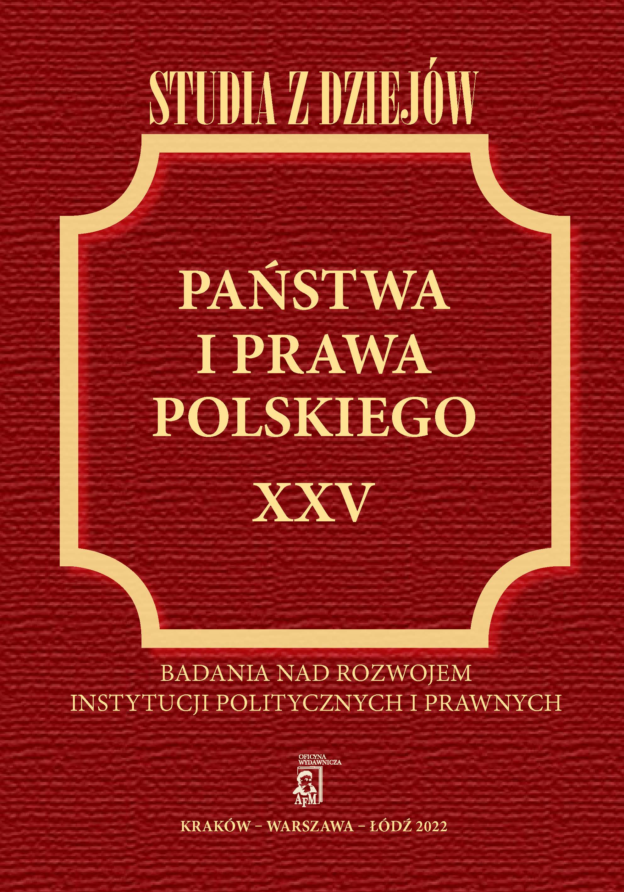 Studia Z Dziejów Państwa I Prawa Polskiego